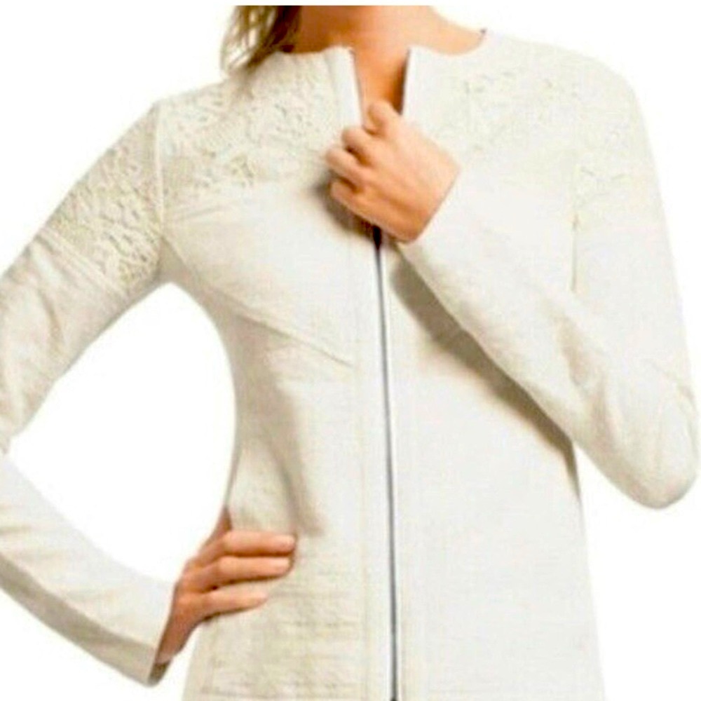 Cabi White Lace Occasion Jacket (style 715) - Size L - NWOT